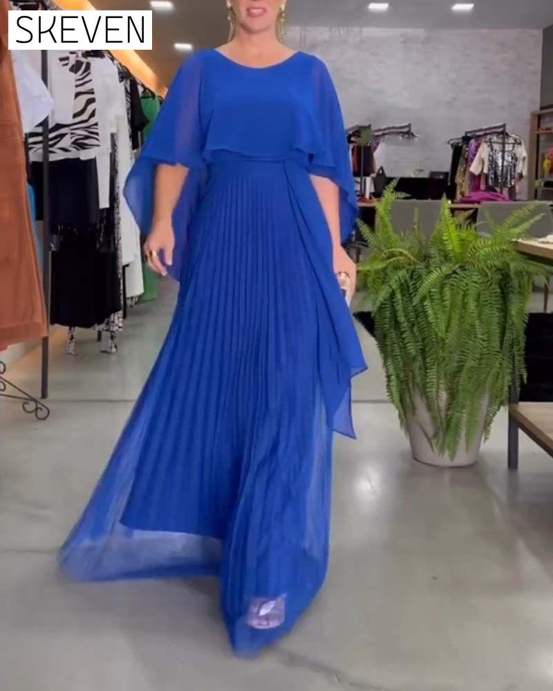 Maxikleid mit Rundhalsausschnitt und A-Linien-Form