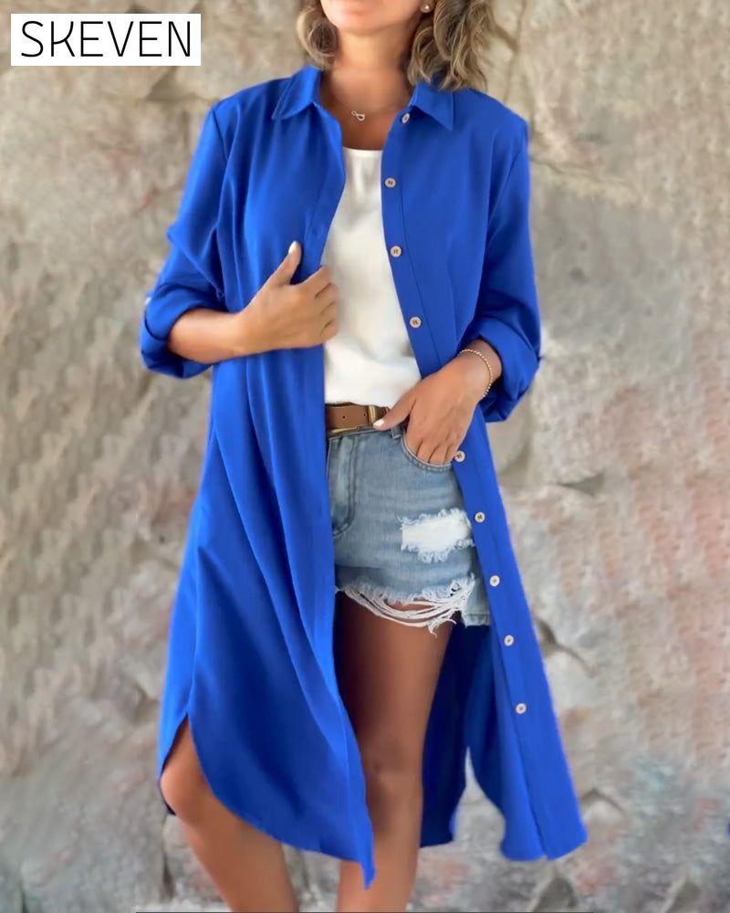 Langarmshirt in Unifarbe