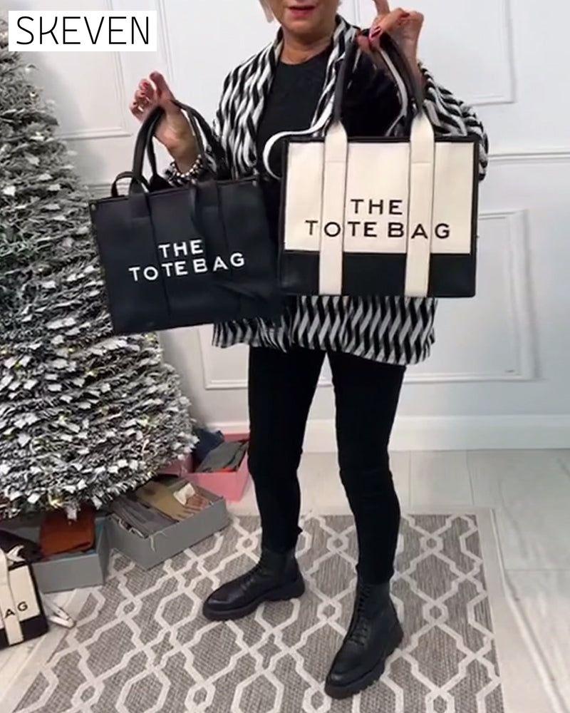 Sac cabas tendance à coutures bicolores