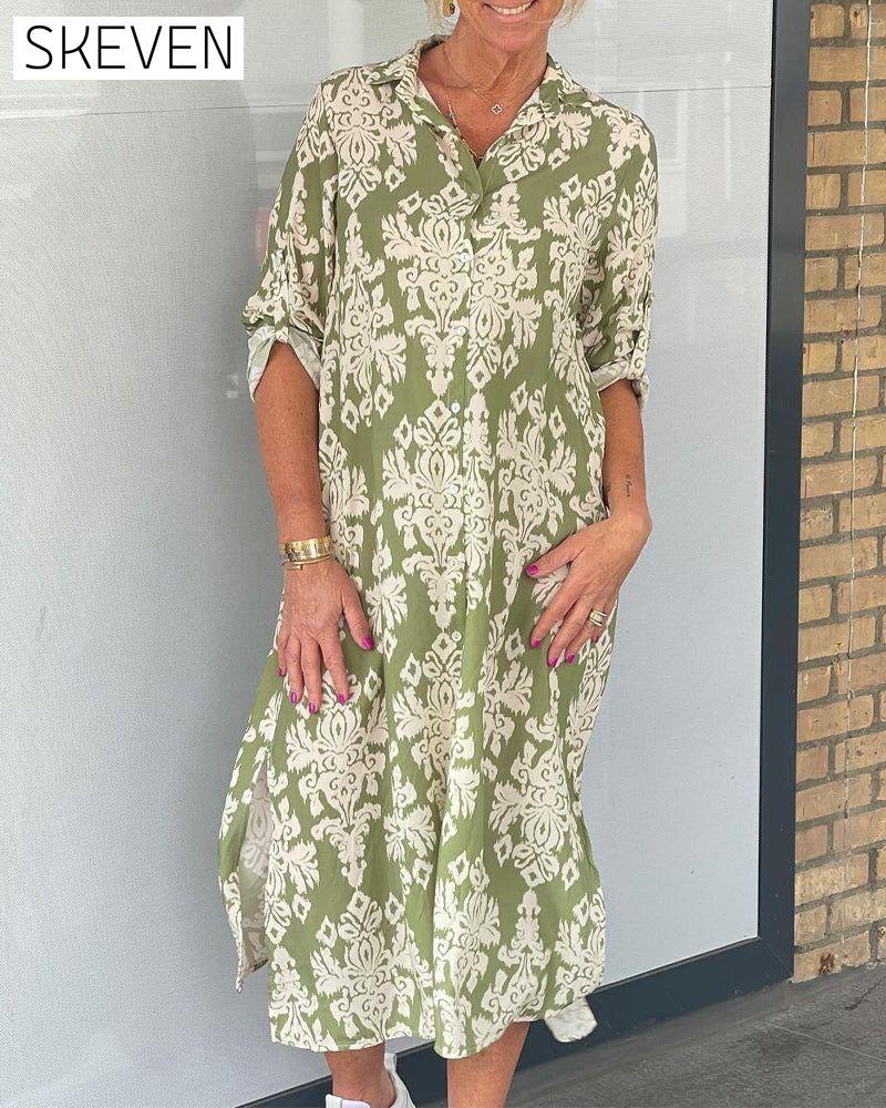 Floral print slit dress 23BF Casual Dresses Clothes Dresses Spring Summer