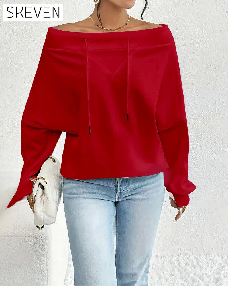 Modisches einfarbiges Sweatshirt