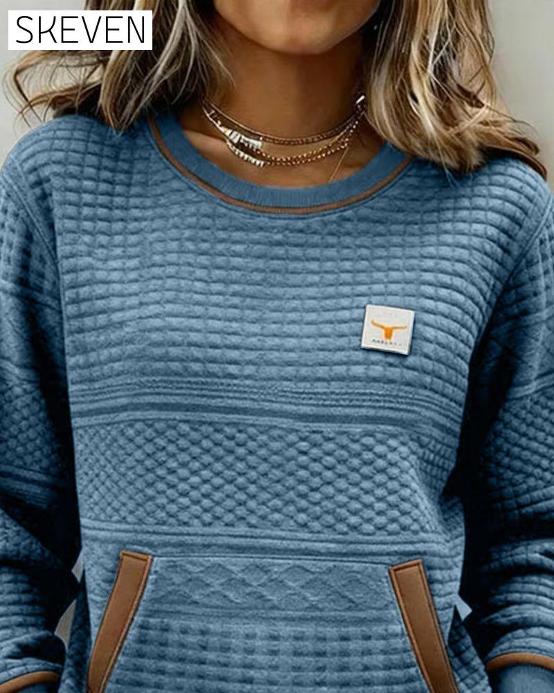 Sweatshirt mit Rundhalsausschnitt und Farbblockdesign