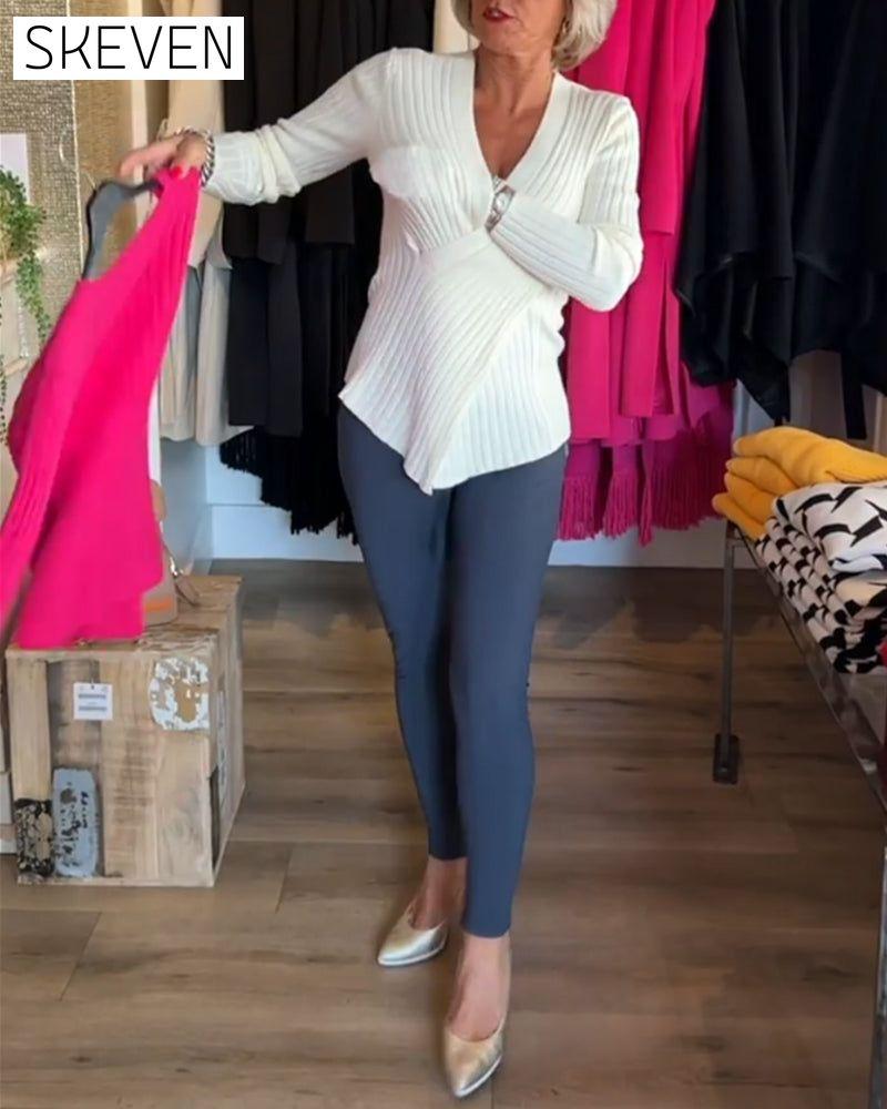 Solid color sexy knitwear