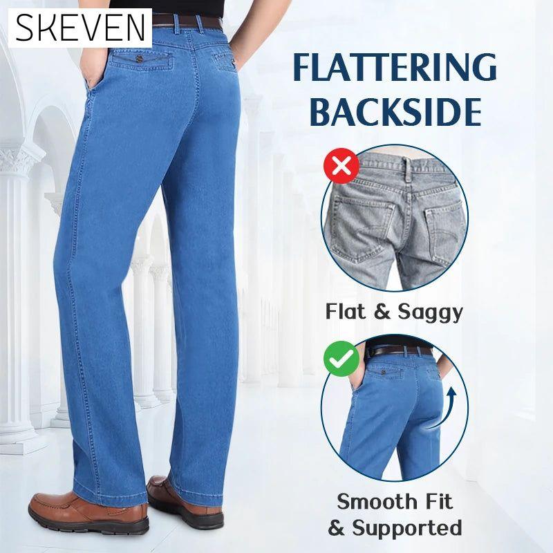 Jeans stretch coupe droite classique pour homme