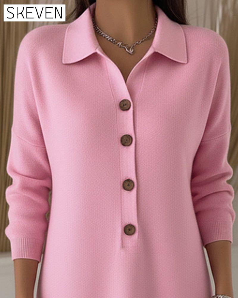 Robe à revers boutonnée tendance