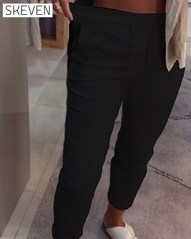 Drawstring Casual Pencil Pants