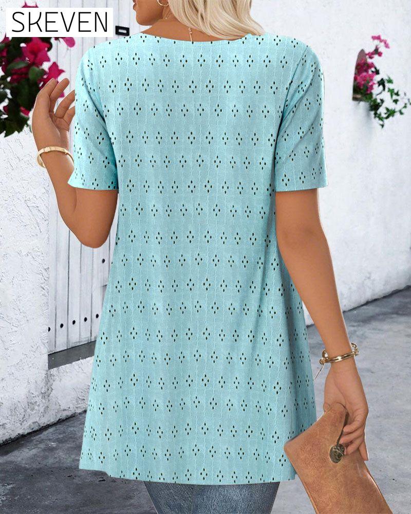 Fake Two-piece Printed Blouse