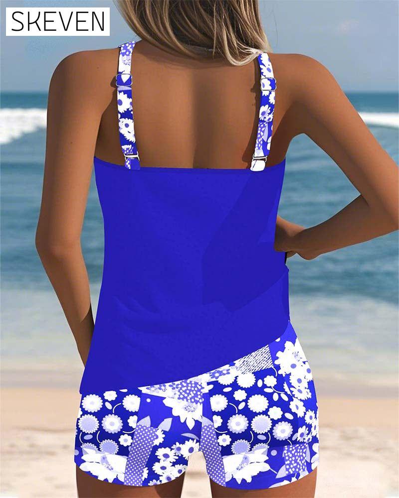 Tank Top Printed Boxer Swimsuit