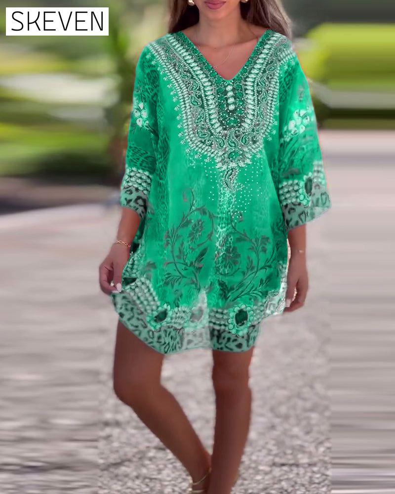 Ethnic Print Blouse