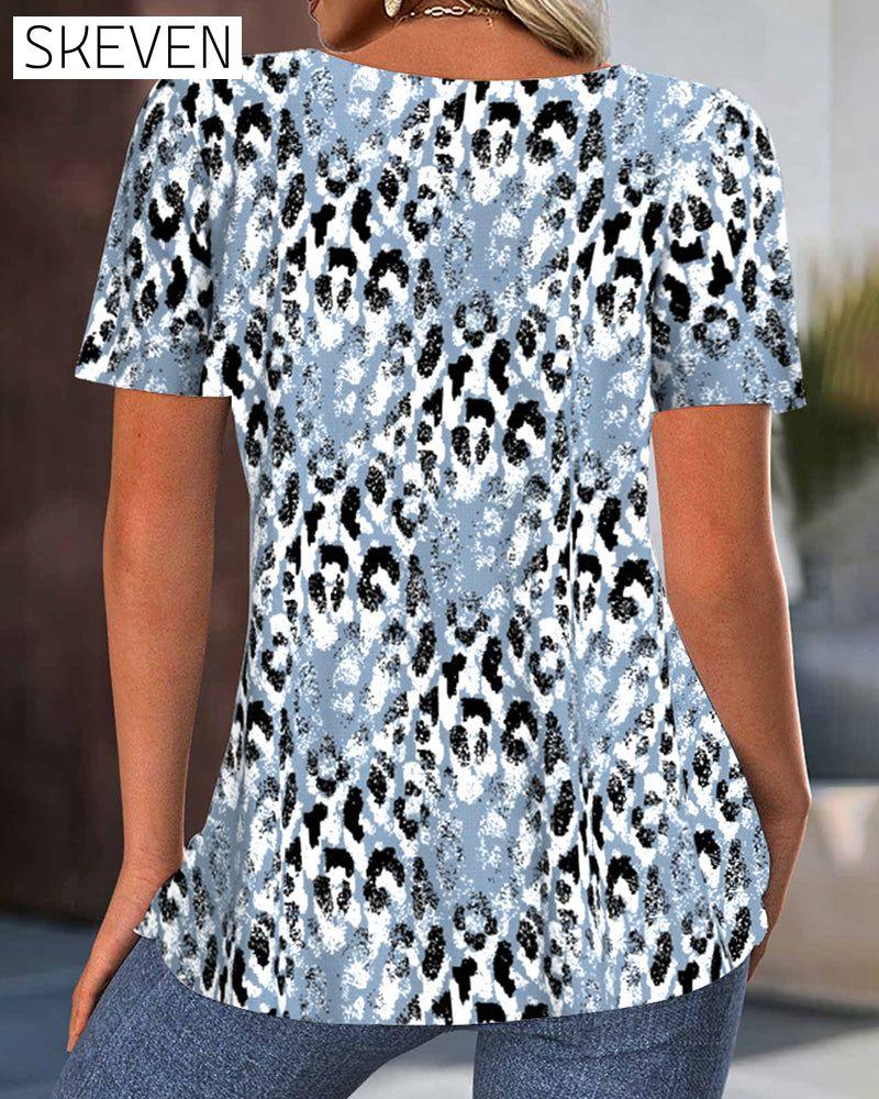 Kurzarm-T-Shirt mit Rundhalsausschnitt und Aufdruck