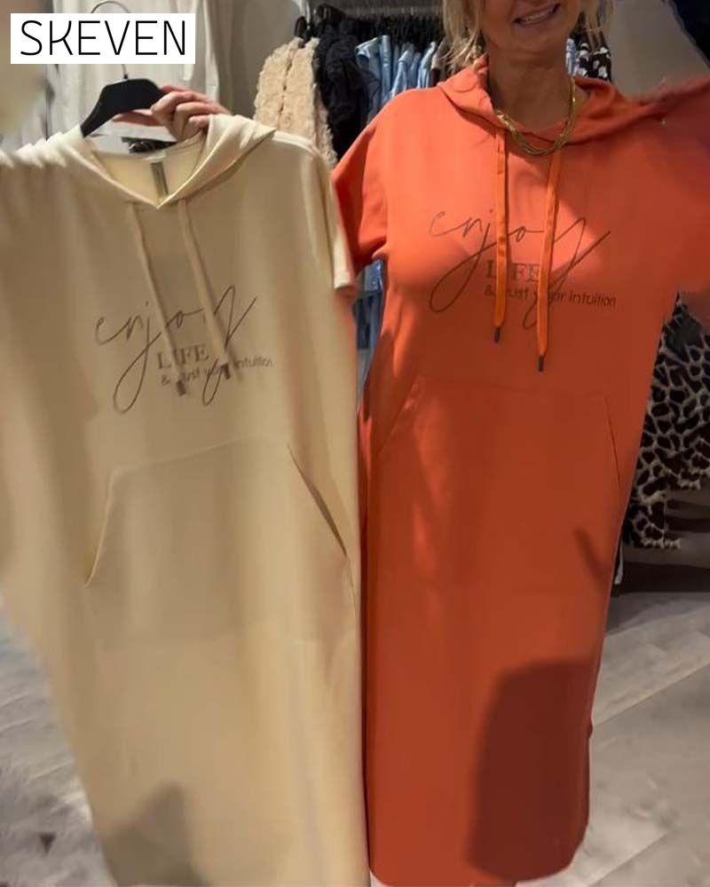 Hooded Casual Drawstring Dress