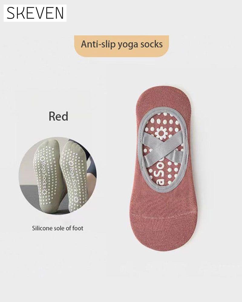 Women's No-Show Socks for Pilates & Workout - Non-Slip Silicone Grip, Breathable & Moisture-Wicking (Yoga/Dance/Indoor Activities)