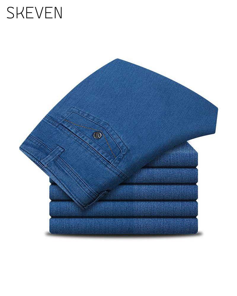 Jeans stretch coupe droite classique pour homme