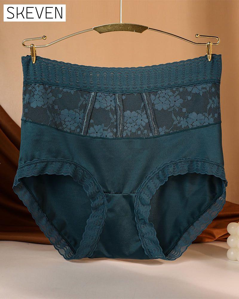 Damen-Slips mit hoher Taille und Spitze