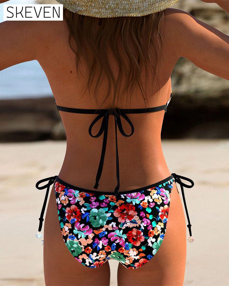bikini dos nu imprimé coloré