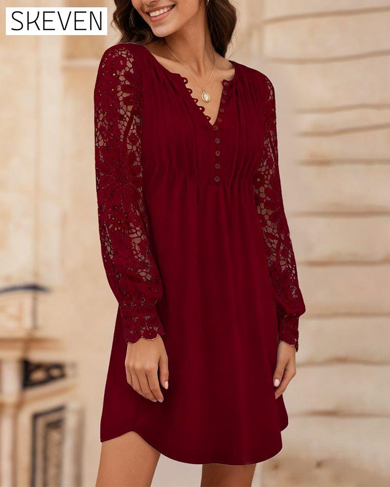 Robe patchwork plissée unie