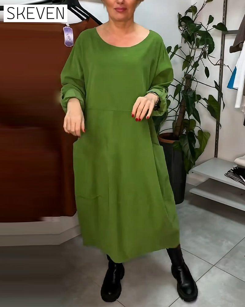 Round Neck Loose Dress