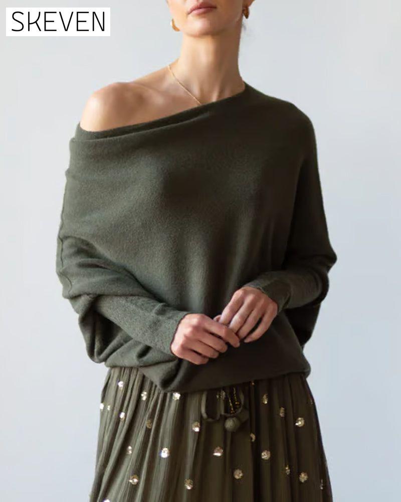 Innovative Asymmetric Draped Knitwear Apparel