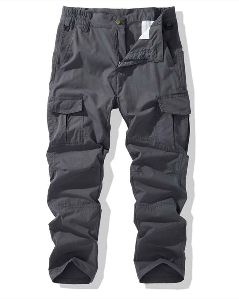 Elastic Waist Double Pocket Cargo Pants