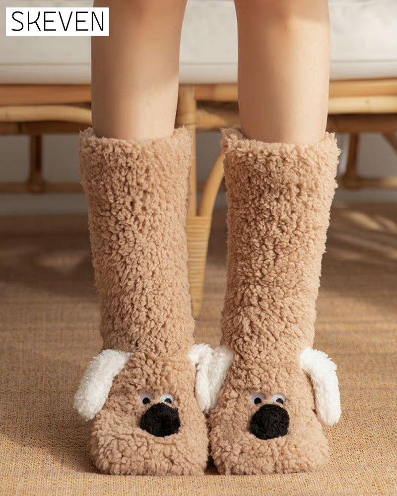 Cute Plush Dog Socks