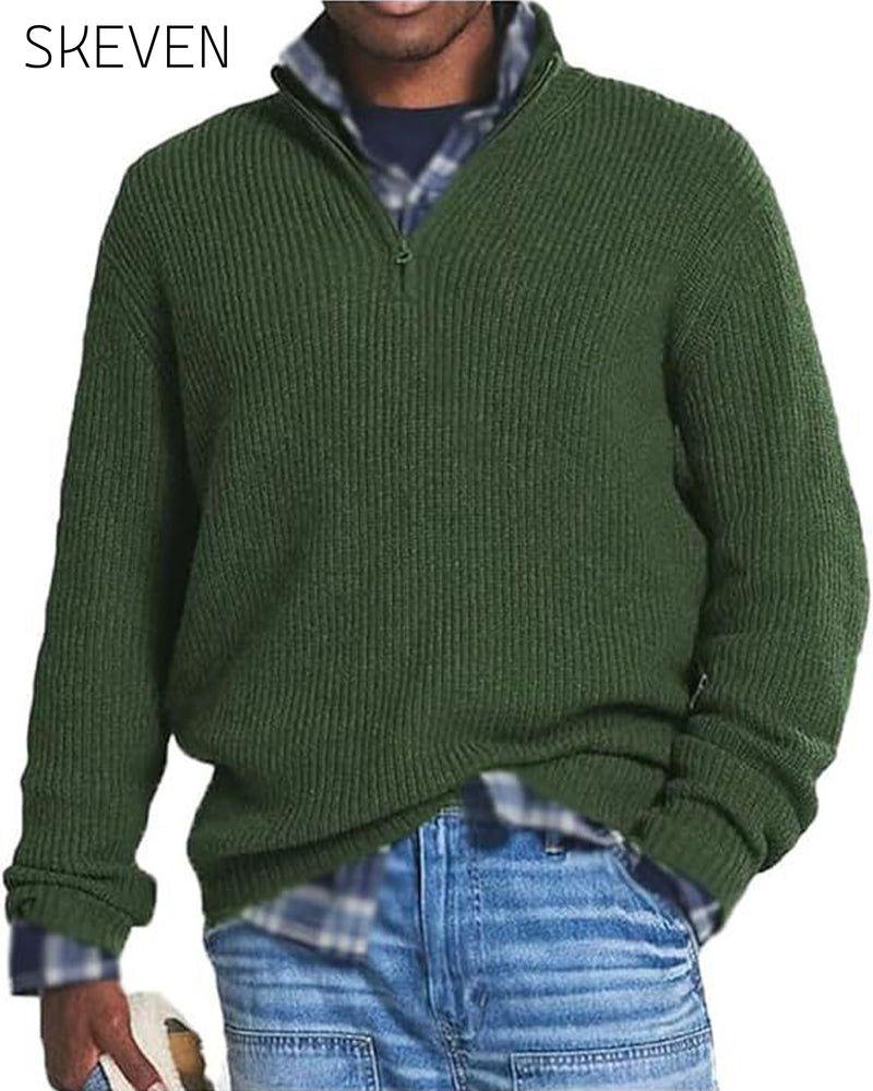 Herren-Business-Casual-Pullover mit Reißverschluss