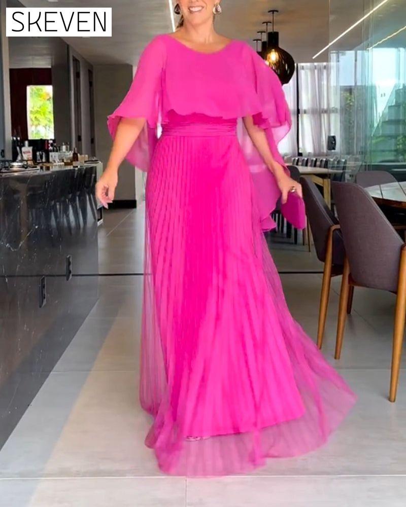 Maxikleid mit Rundhalsausschnitt und A-Linien-Form