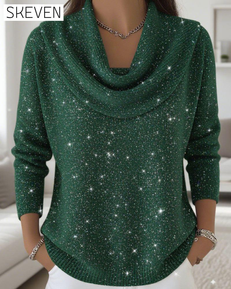 Pull à col en polaire à sequins