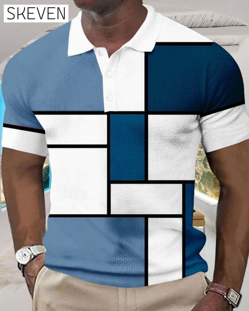 Poloshirt mit Farbblock-Waffelmuster