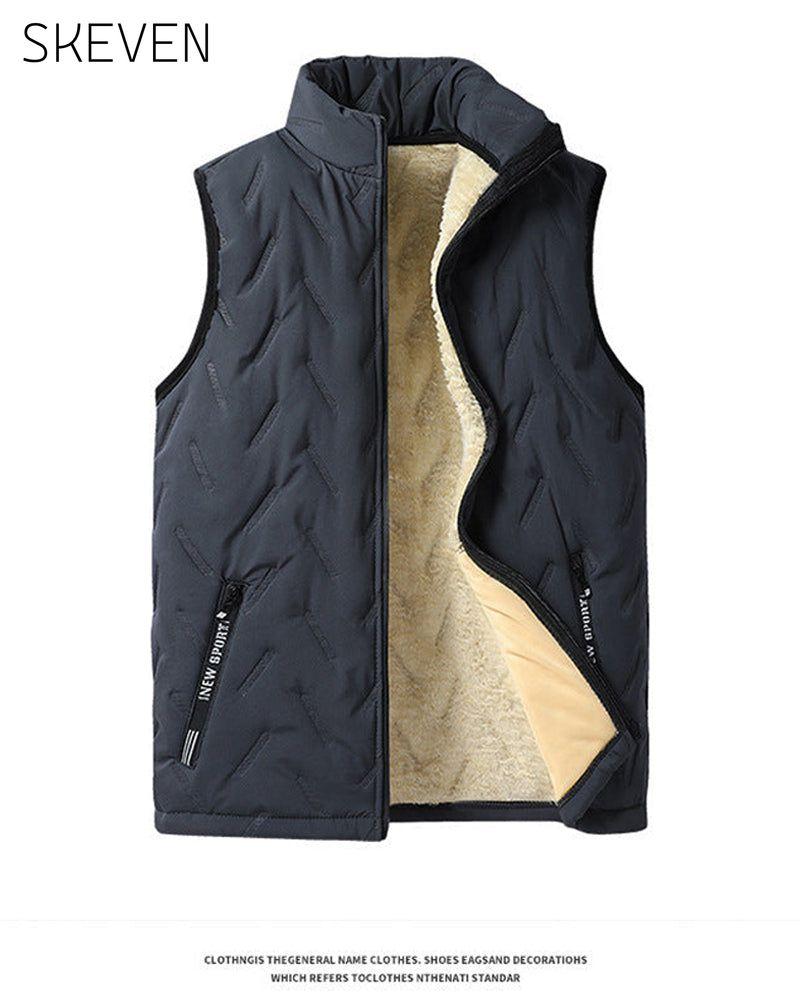 Unisex Winter Warme Lässige Ärmellose Steppweste mit Fleecefutter