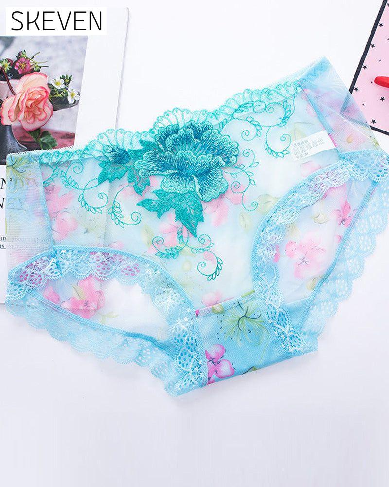 Culotte antibactérienne avec broderie en dentelle