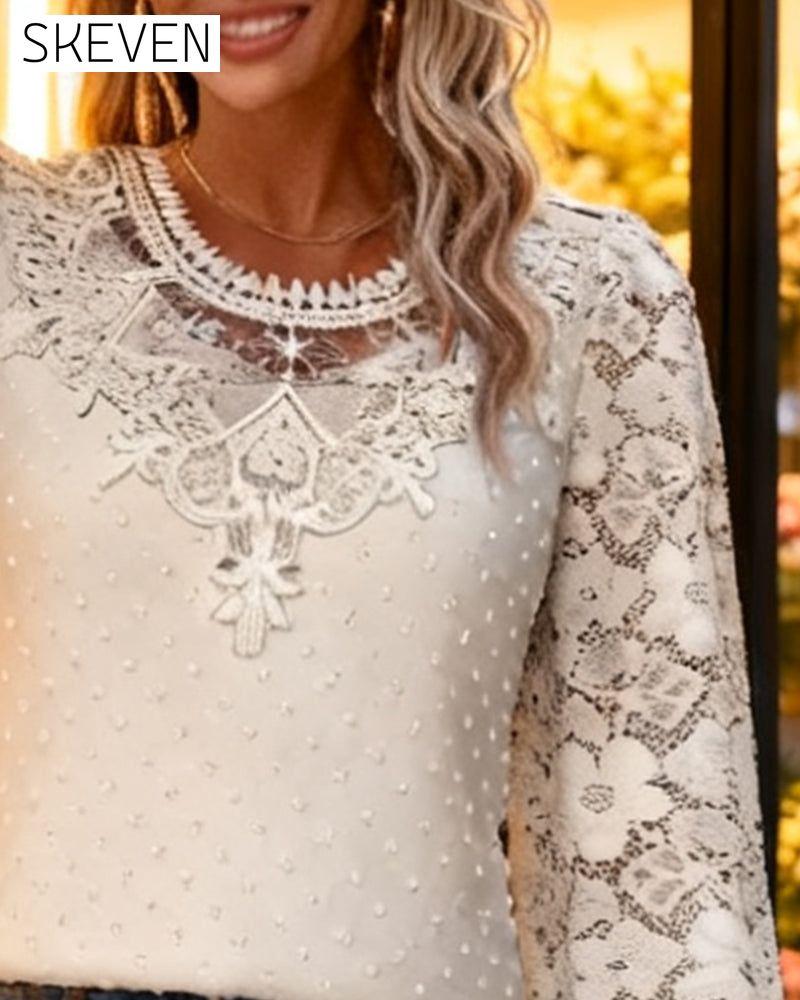 Elegante, einfarbige Langarmbluse