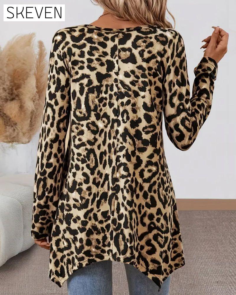 Leopard Print Casual Versatile T-shirt