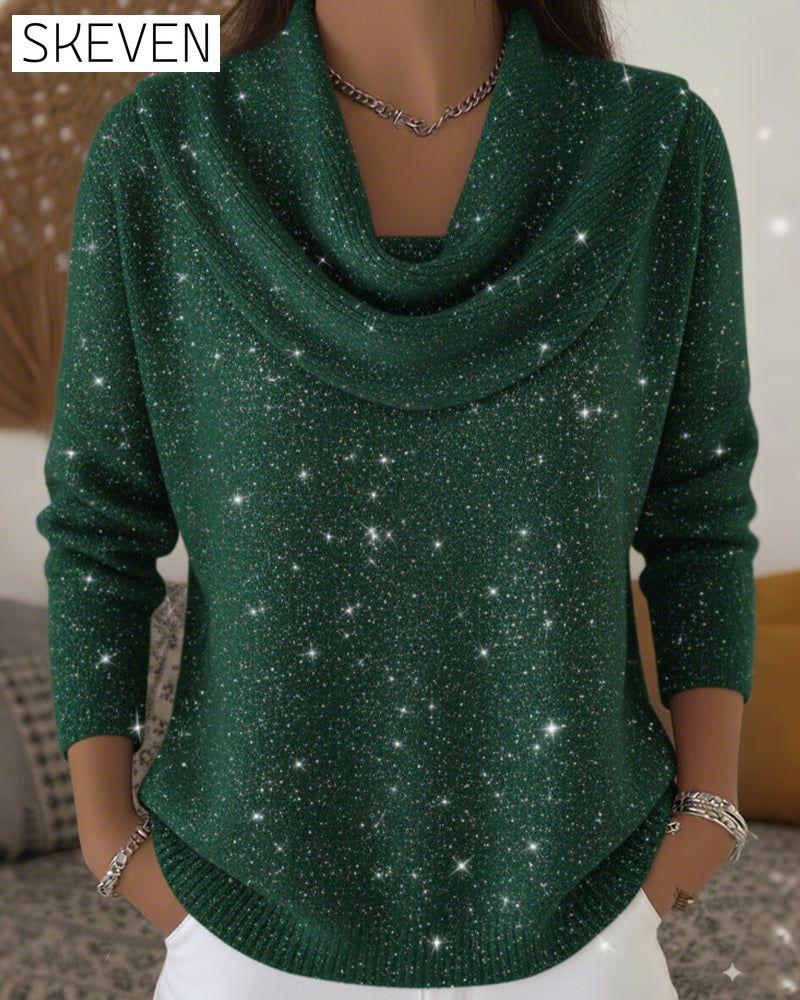 Pull à col en polaire à sequins