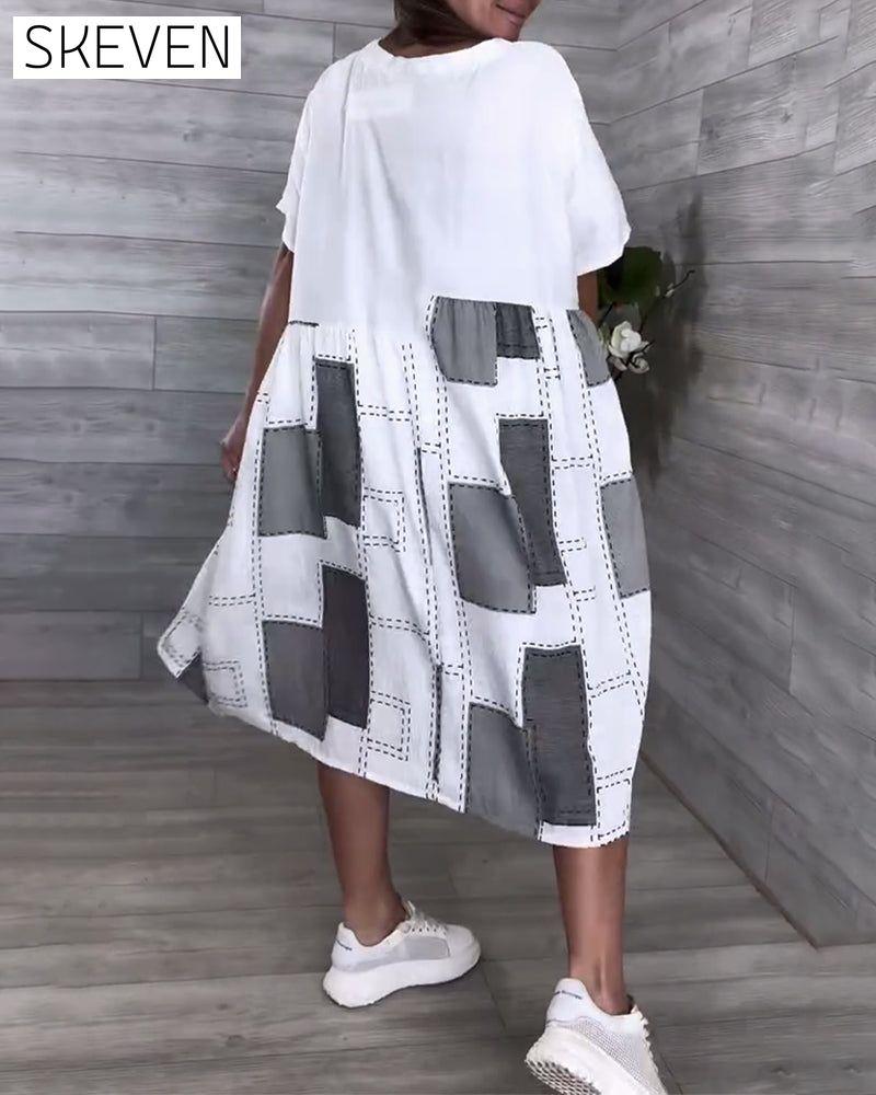 Robe à col rond tendance de rue
