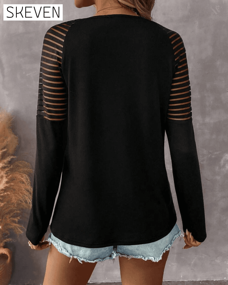 Langarmshirt mit Reißverschluss, einfarbig