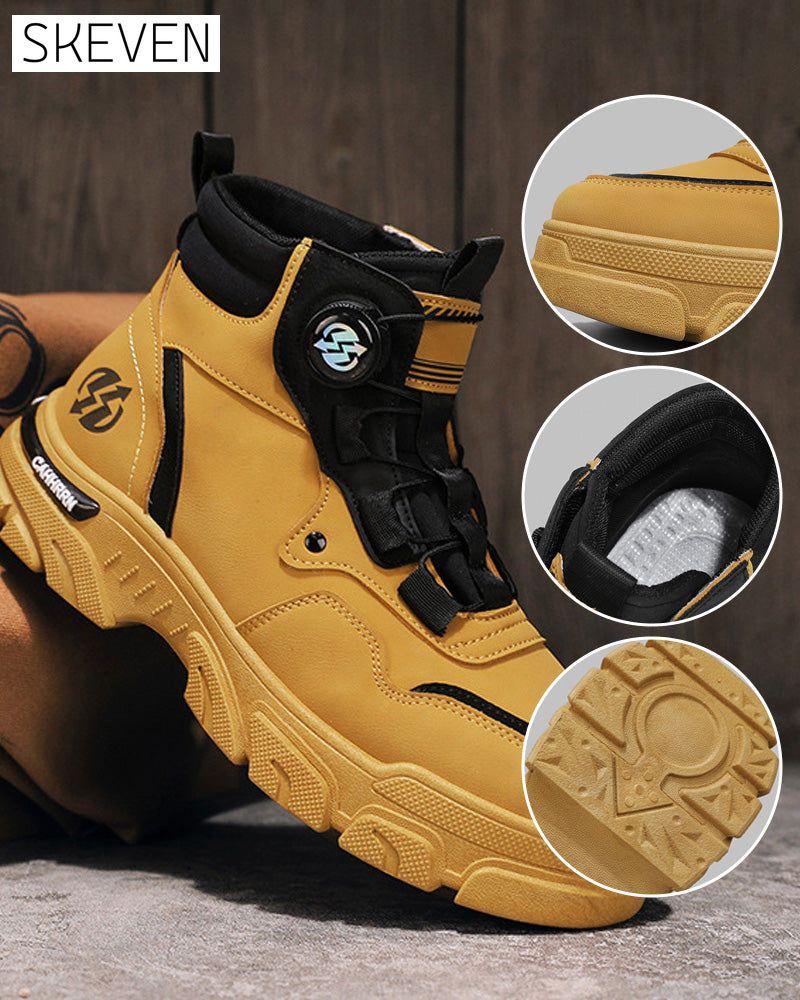 Herren-Arbeitsschuhe mit drehbarem Schnallenverschluss für den Outdoor-Bereich 🔄👞 – Wasserdicht 💦, rutschfest 🚶‍♂️, bequem, atmungsaktiv 🌬️