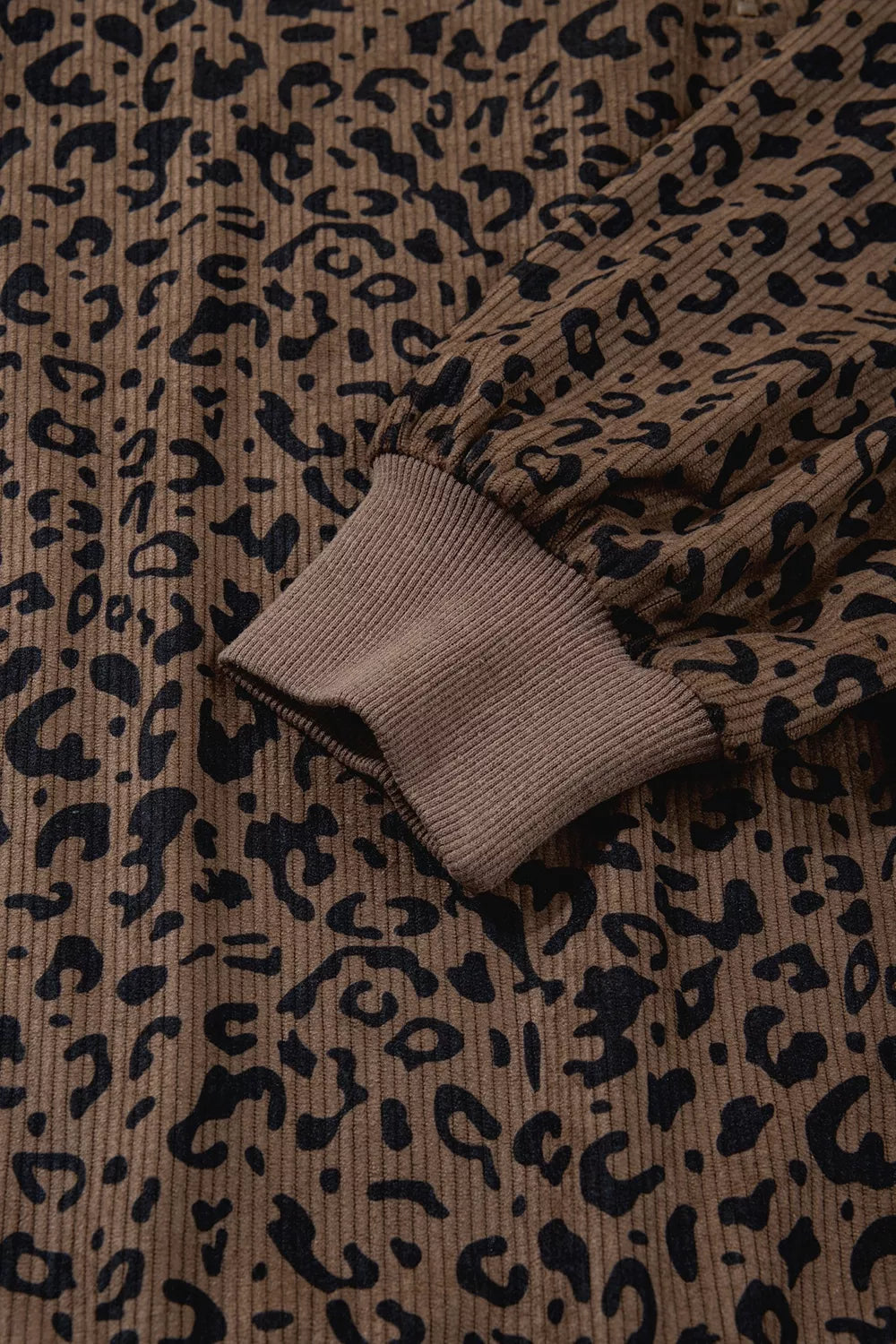 Leopard Print Quarter-Zip Sweatshirt
