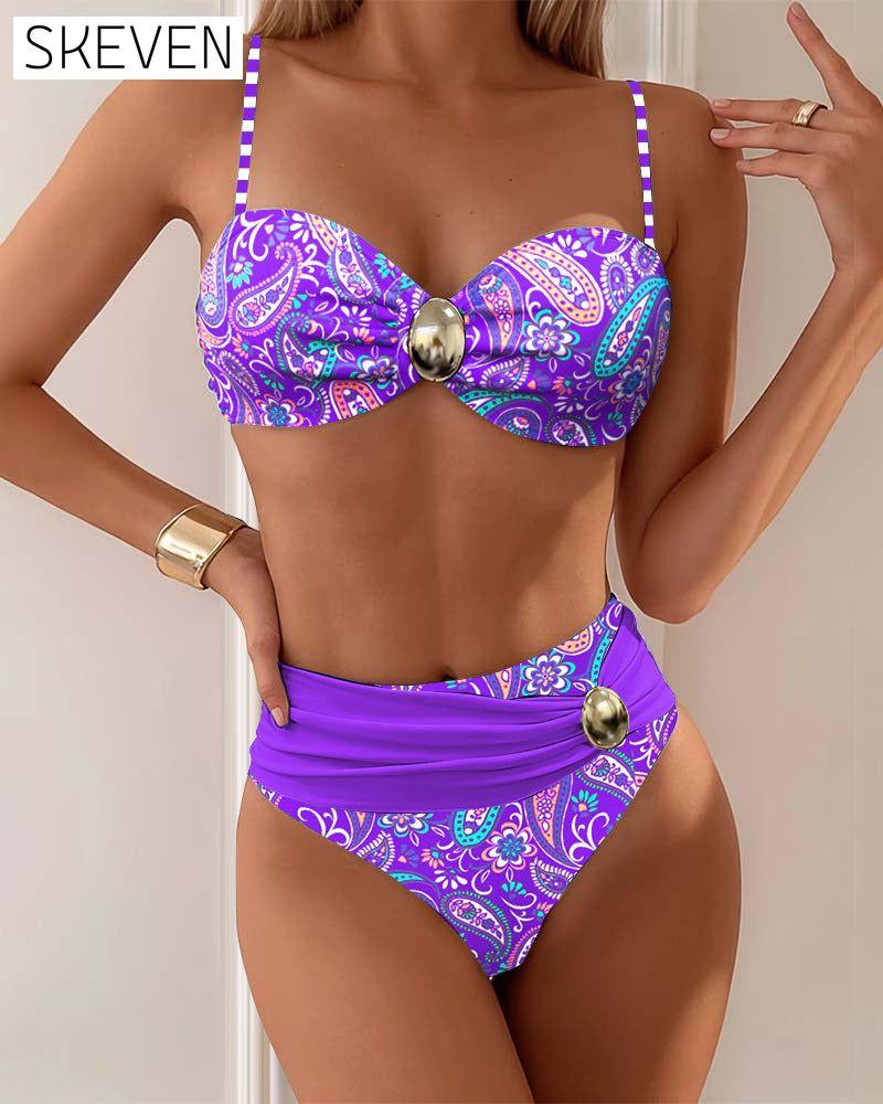 Bikini mit modischem Resort-Print