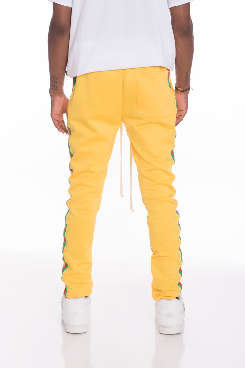 Yellow Rasta Side Stripe Track Pants