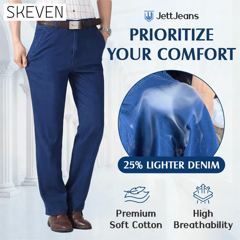 Jeans stretch coupe droite classique pour homme