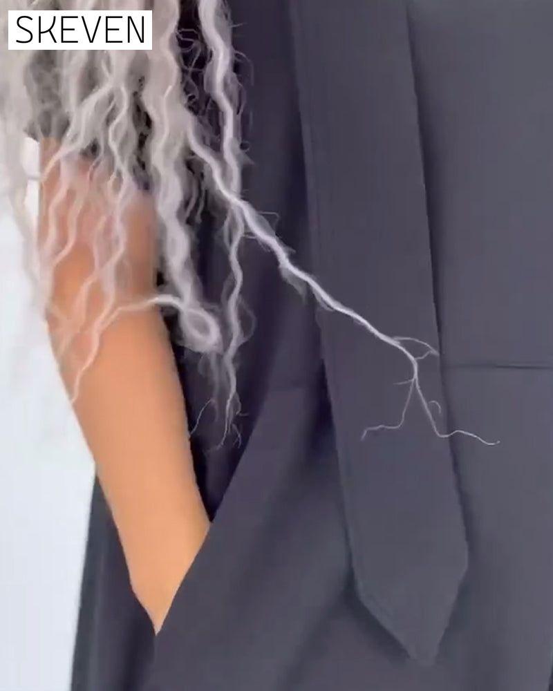 Solid Color Hooded Casual Sweater Dress