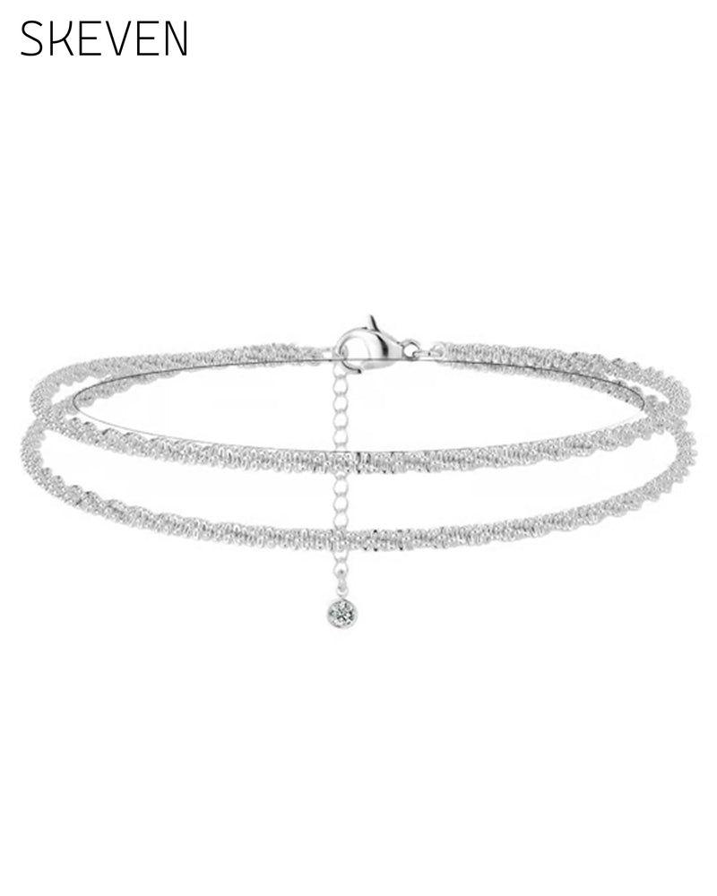 🏖️ KC Gold- und Sterlingsilber-Fußkettchen für Damen
