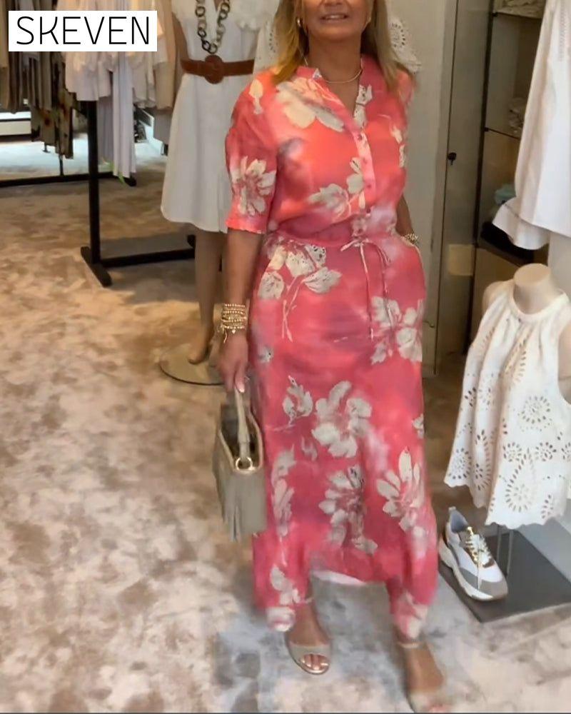Floral print commuting dress 202466 business elegant dress spring summer