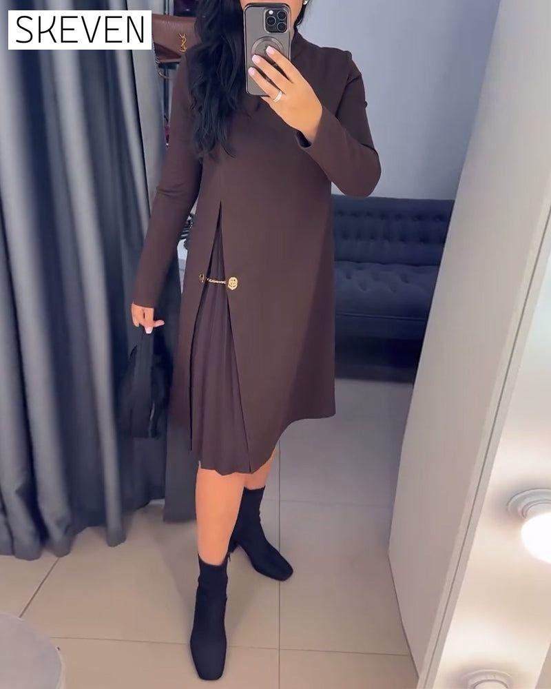 Robe élégante patchwork peinte