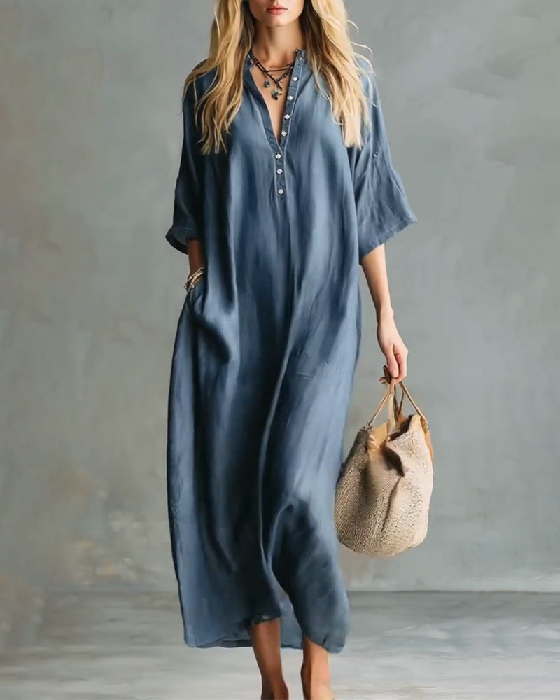 Casual Loose Shirt Long Dress