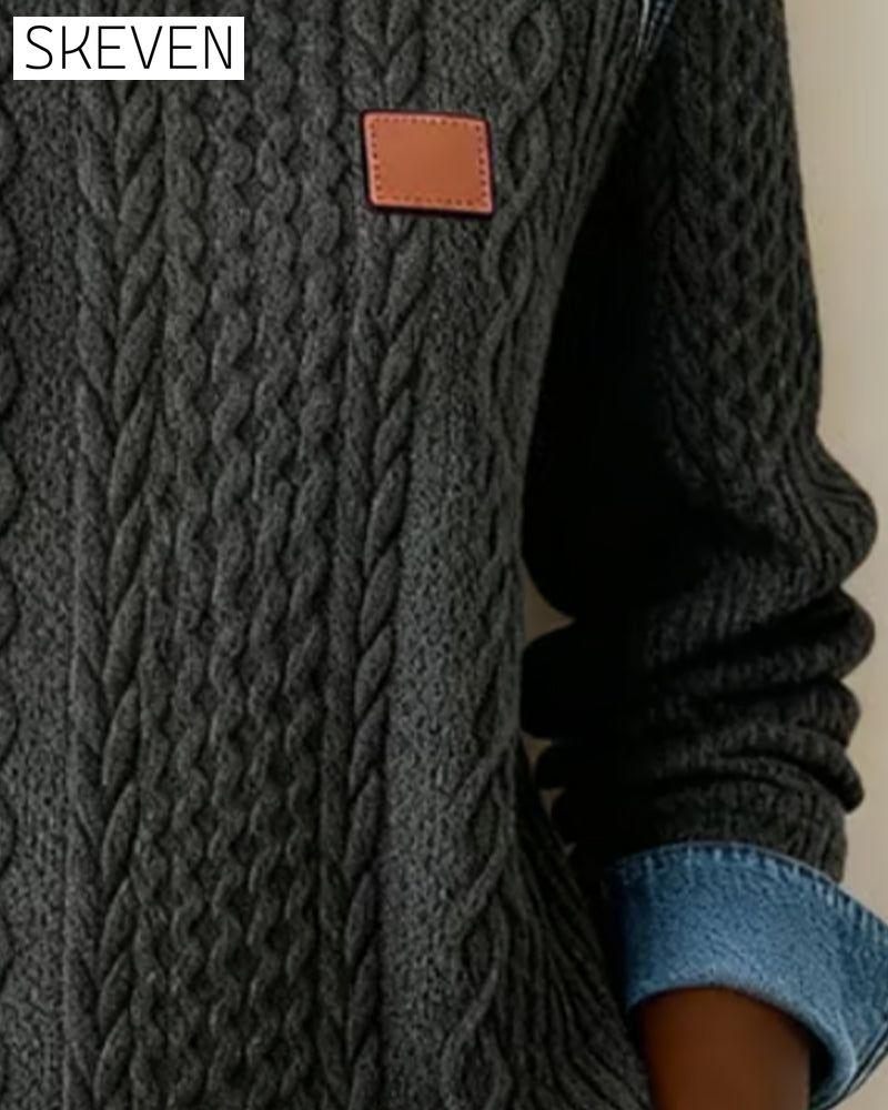Sweatshirt mit Farbblock-Design und Rundhalsausschnitt