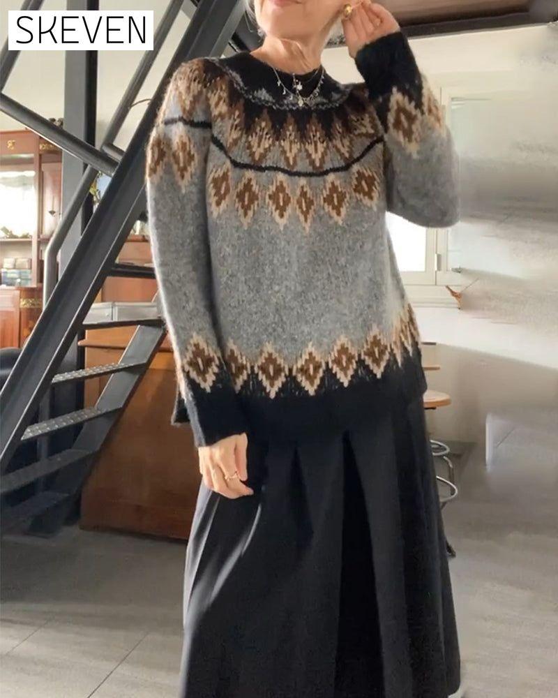 Pullover mit kontrastierendem geometrischem Muster