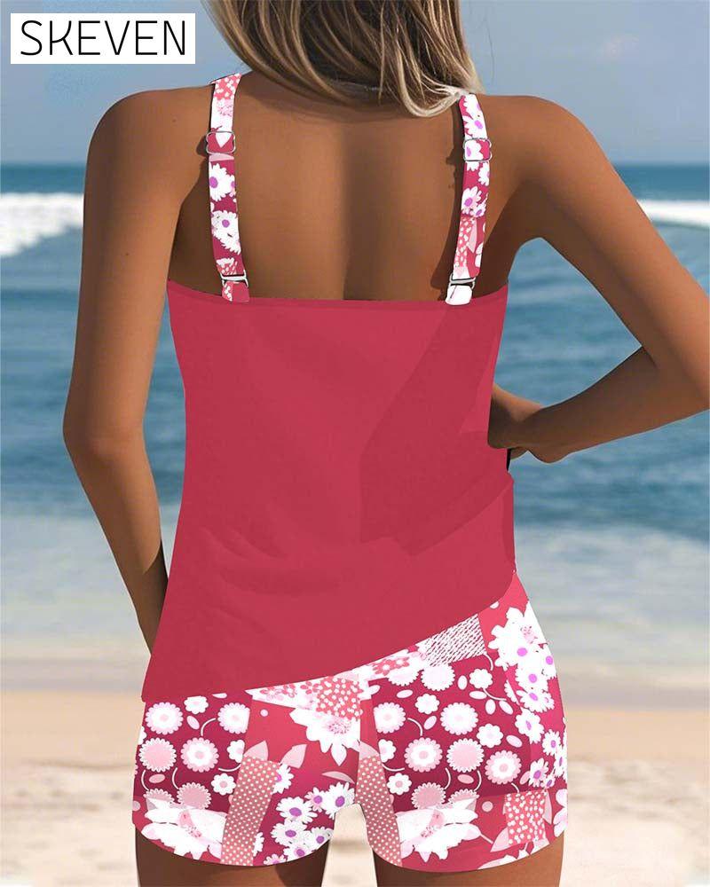 Tank Top Printed Boxer Swimsuit
