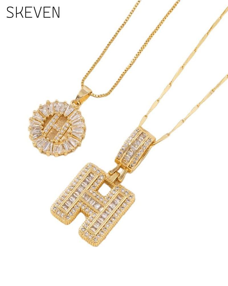 Initial Letter Pendant Necklaces -2 Pack