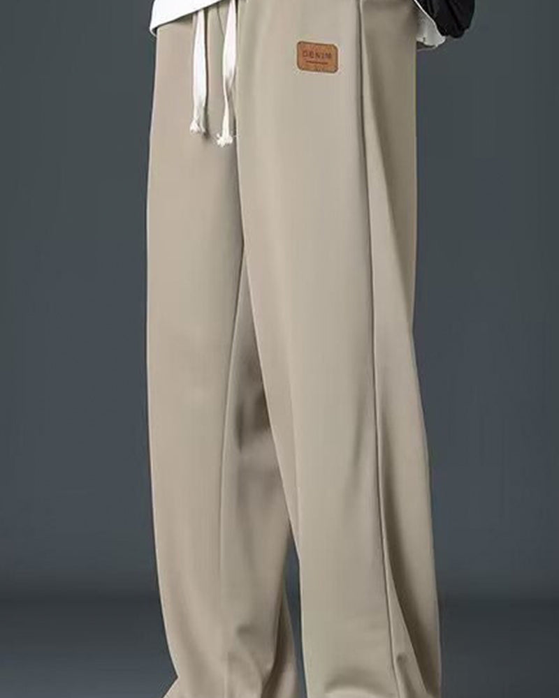 Men's Casual Drawstring Straight Leg Pants